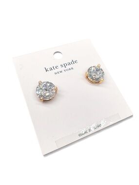 Kate Spade New York Rise and Shine Goldtone Clear Round Crystal Stud Earrings